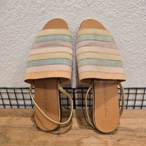 Mario Caponi Suede Pastel Stripe Sandals Sz 6